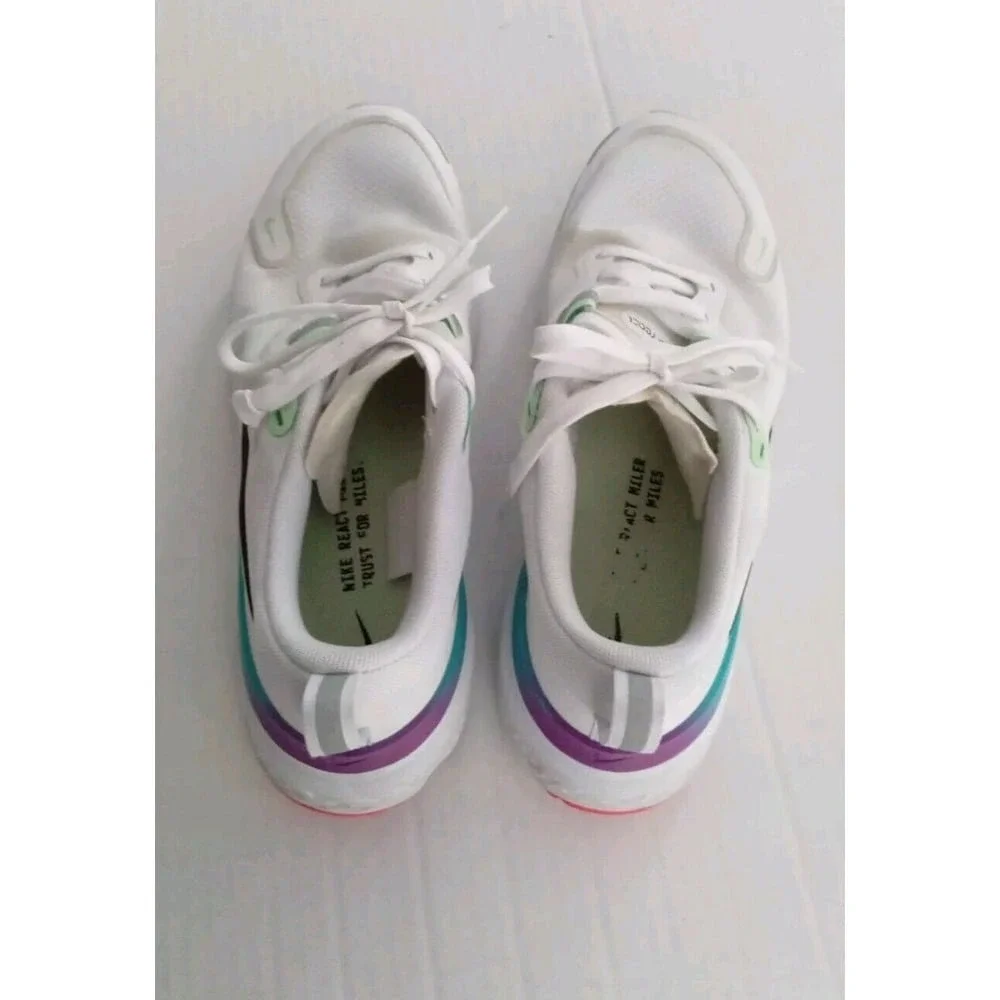 Nike React Miler White Teal Purple Running Shoes CW1778-103